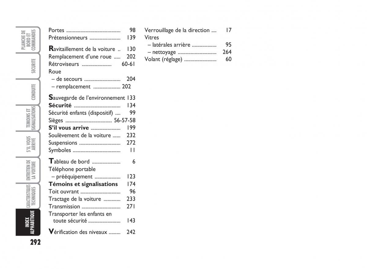 Fiat Punto Classic manuel du proprietaire / page 293