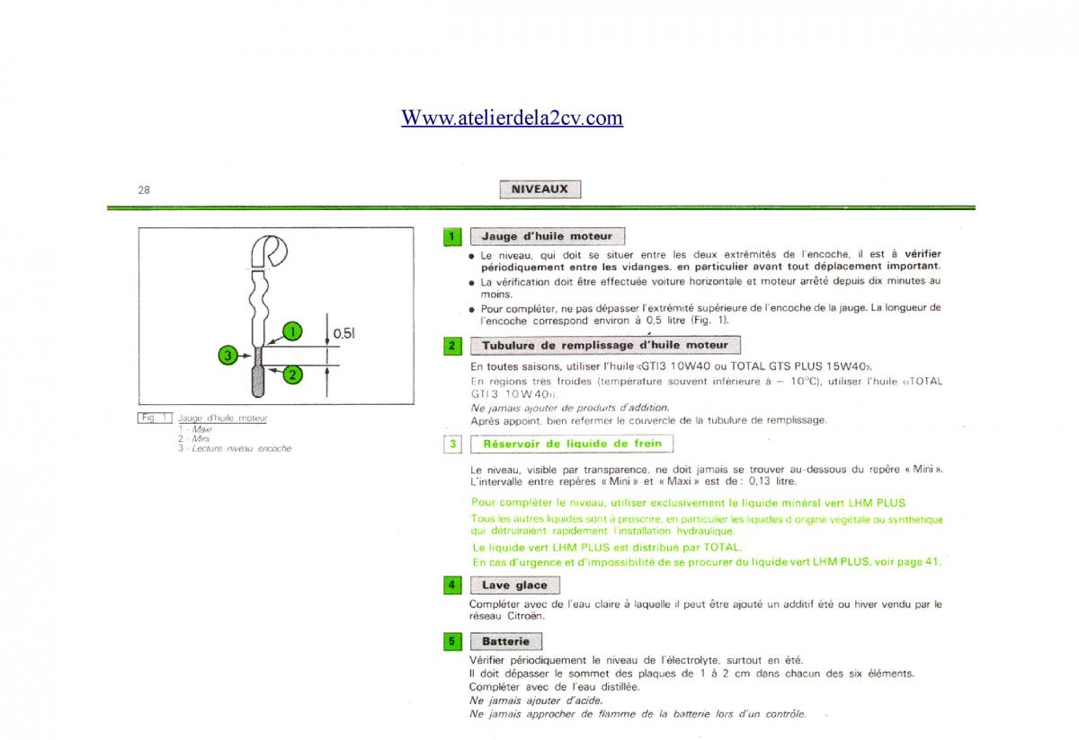 Citroen 2CV manuel du proprietaire / page 28