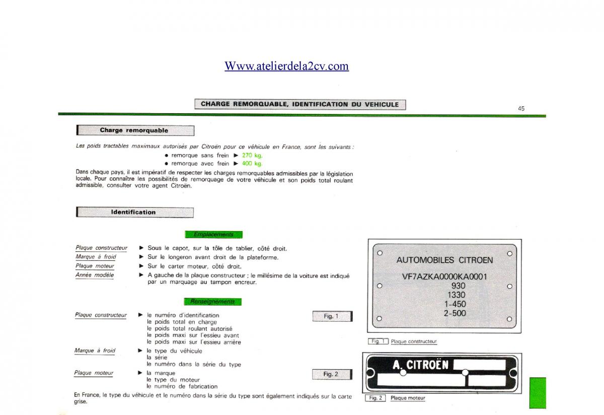 Citroen 2CV manuel du proprietaire / page 45