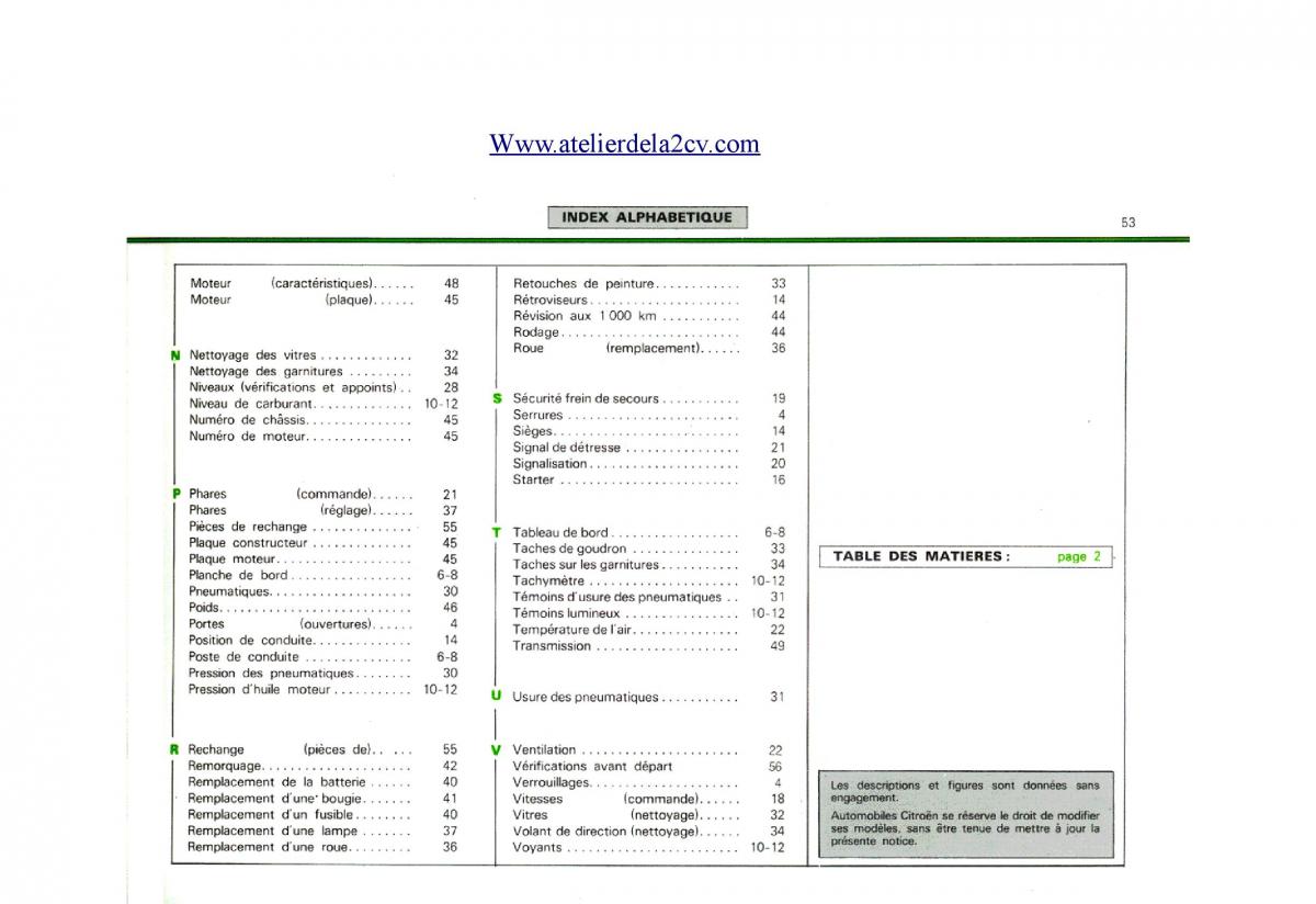 Citroen 2CV manuel du proprietaire / page 53