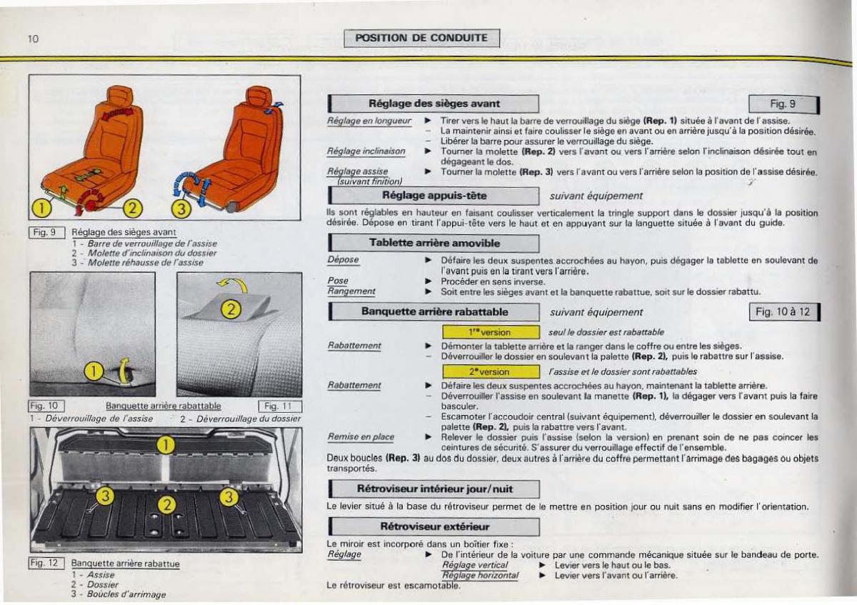 Citroen BX manuel du proprietaire / page 12