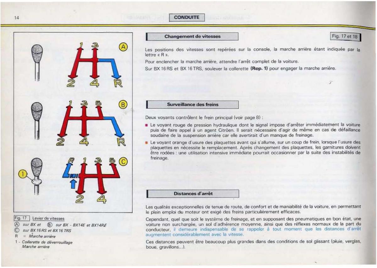 Citroen BX manuel du proprietaire / page 16