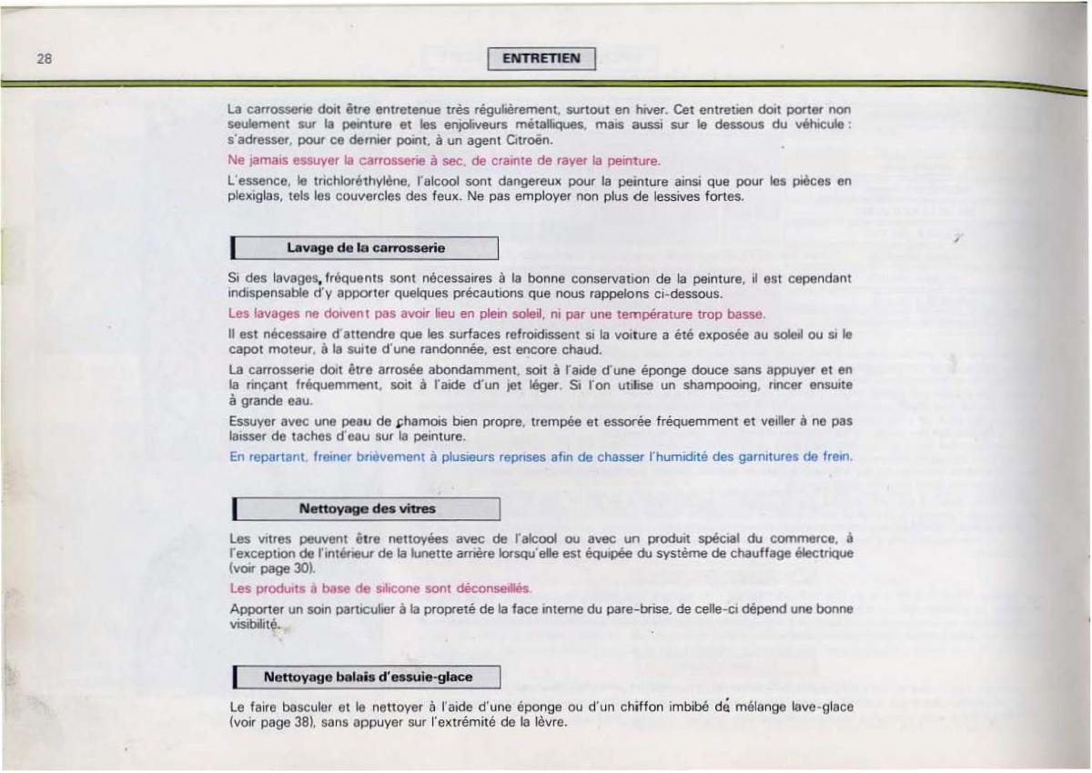 Citroen BX manuel du proprietaire / page 30