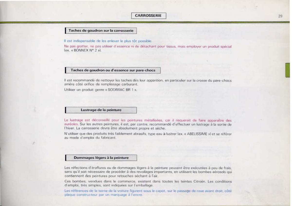 Citroen BX manuel du proprietaire / page 31