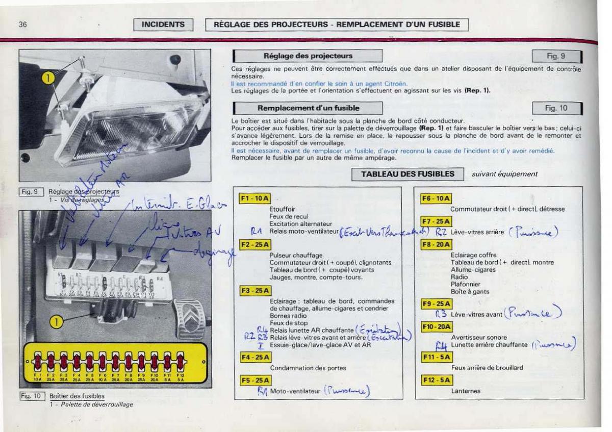 Citroen BX manuel du proprietaire / page 38