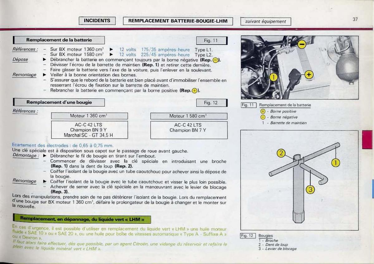 Citroen BX manuel du proprietaire / page 39