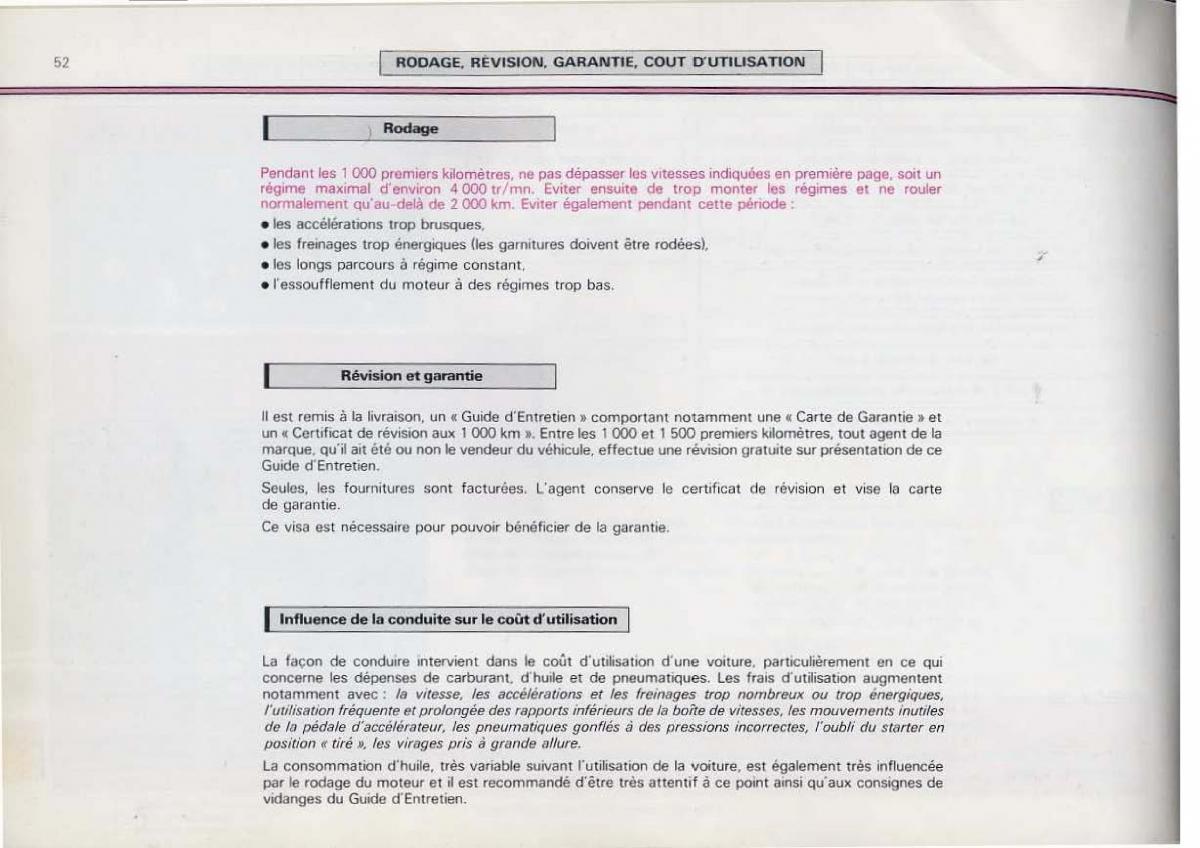 Citroen BX manuel du proprietaire / page 54