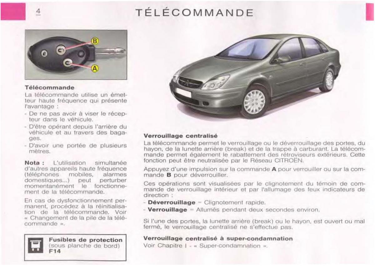 Citroen C5 FL I 1 manuel du proprietaire / page 6