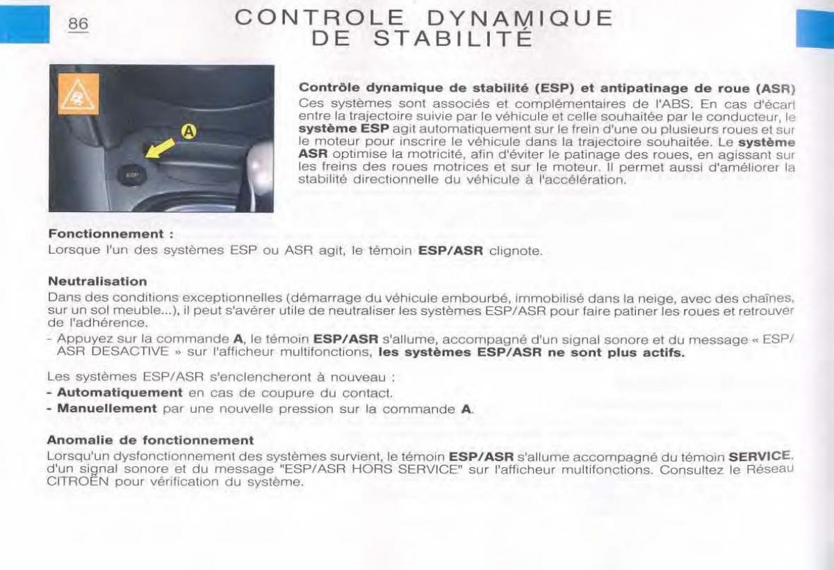 Citroen C5 FL I 1 manuel du proprietaire / page 88