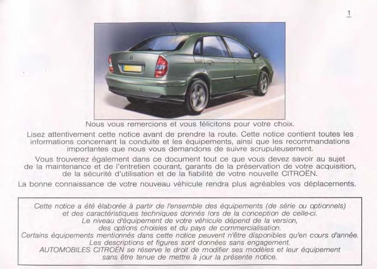 Citroen C5 FL I 1 manuel du proprietaire / page 3