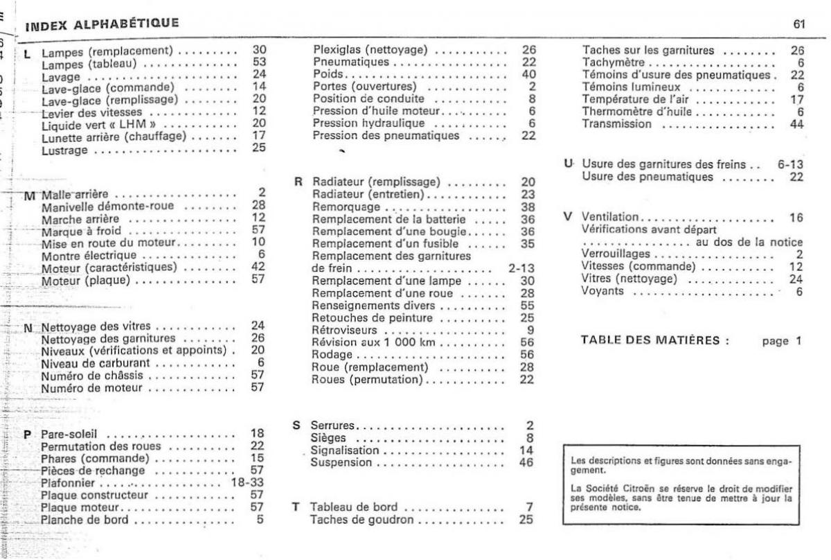 Citroen DS 23 manuel du proprietaire / page 63