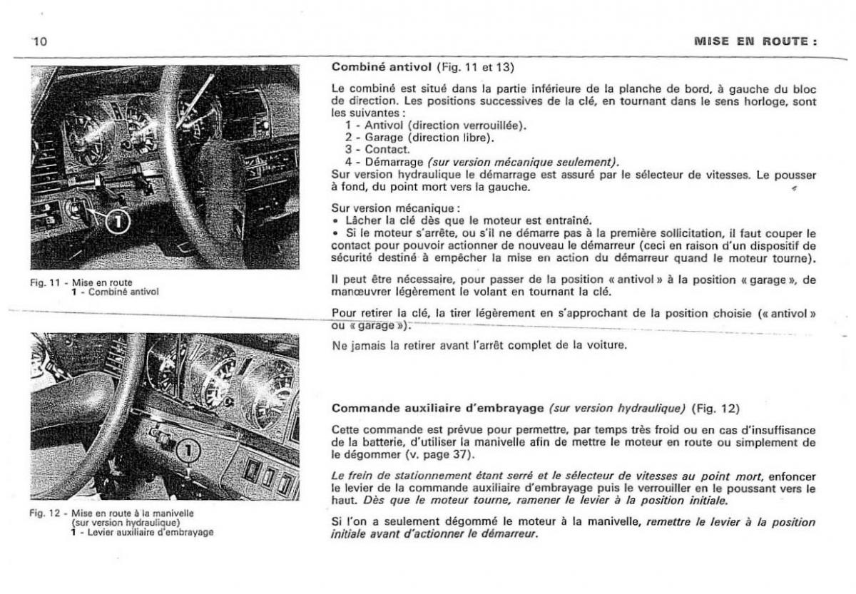 Citroen DS 23 manuel du proprietaire / page 12