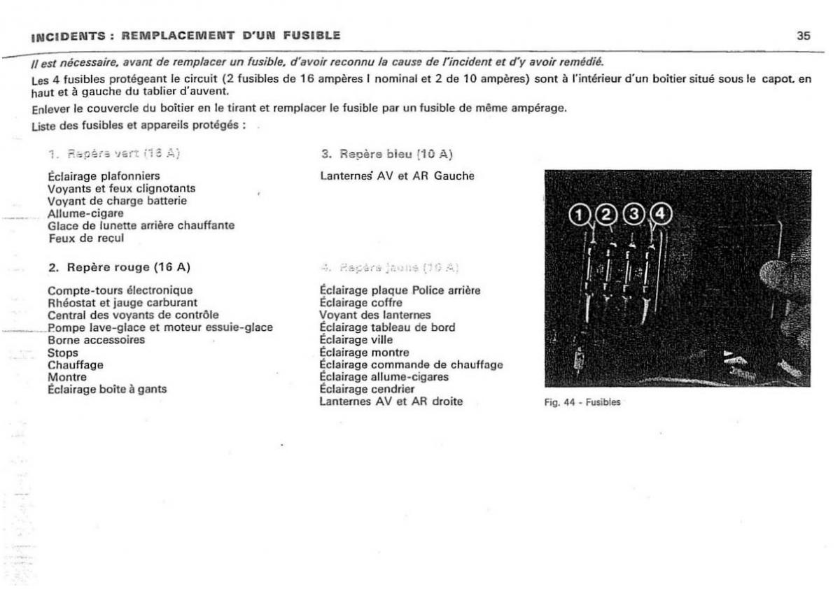 Citroen DS 23 manuel du proprietaire / page 37