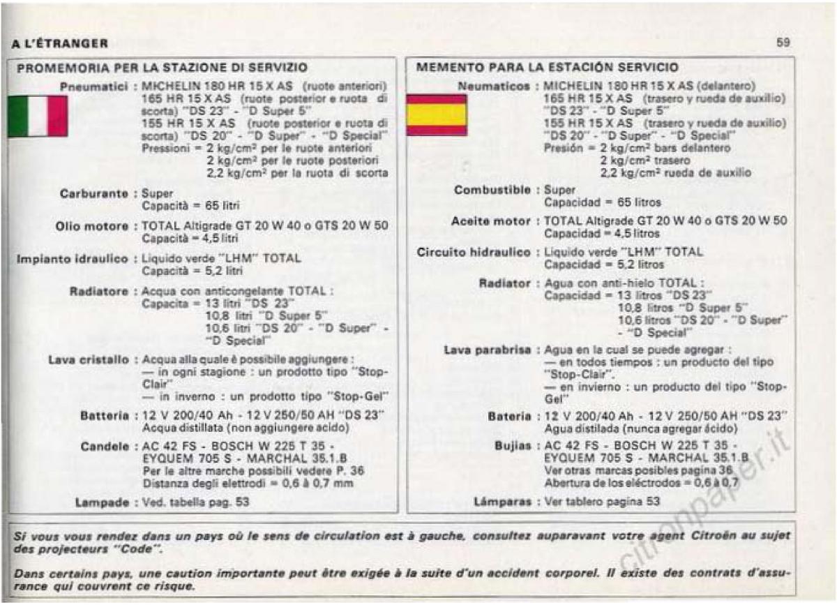 Citroen DS Berline manuel du proprietaire / page 61