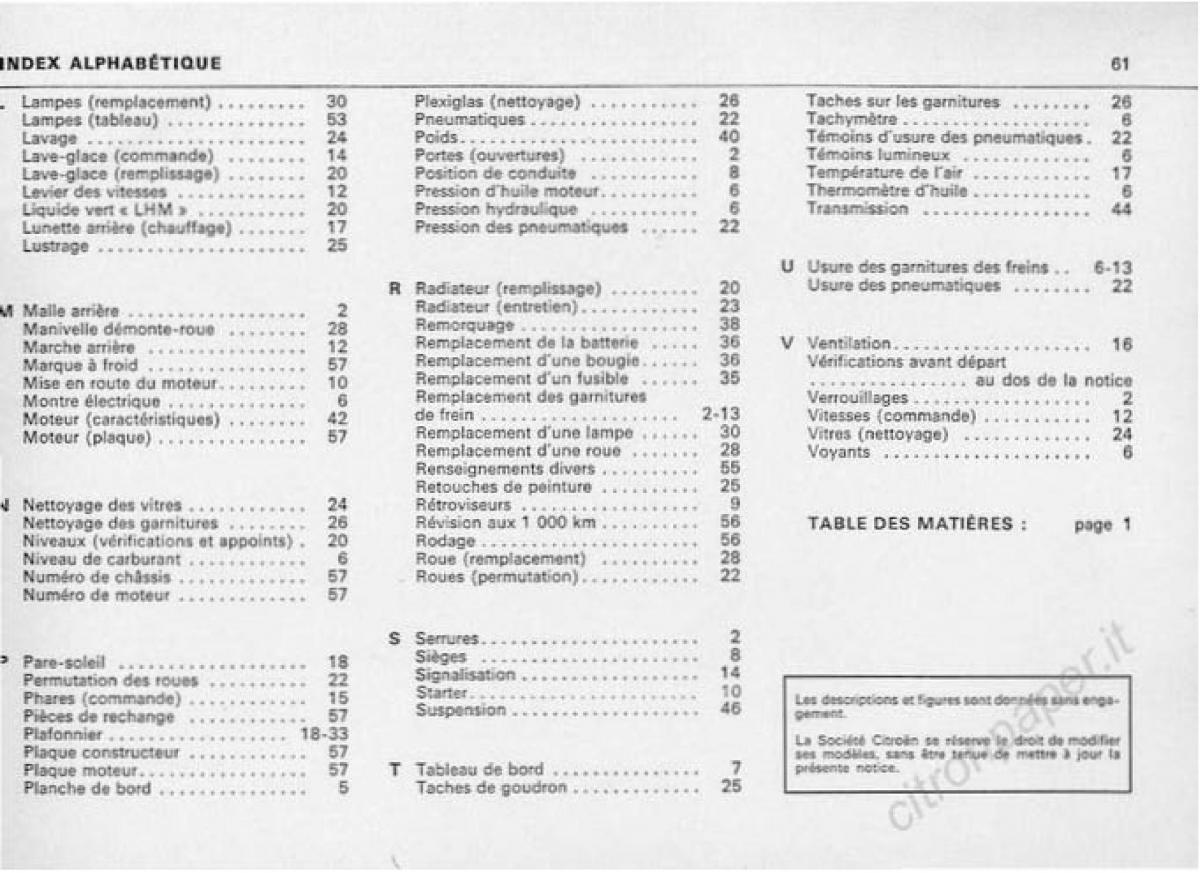 Citroen DS Berline manuel du proprietaire / page 63