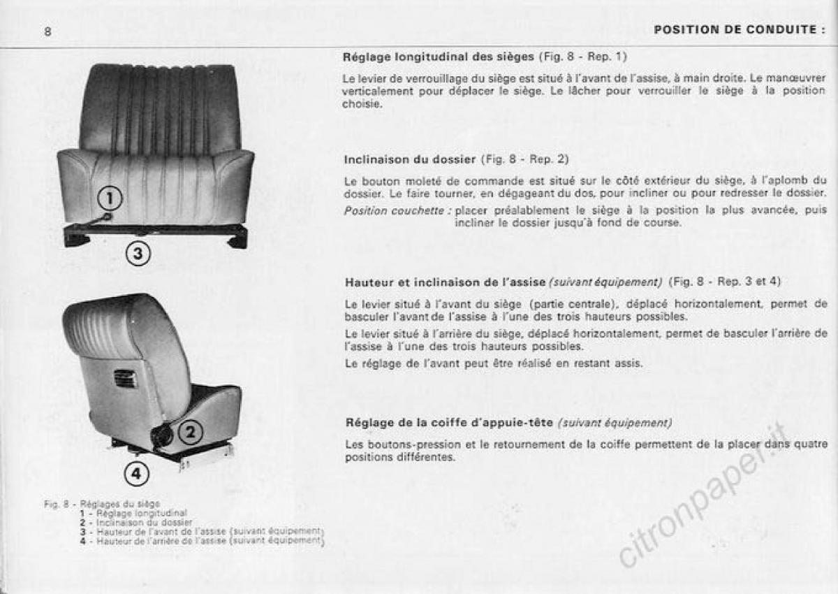 Citroen DS Berline manuel du proprietaire / page 10