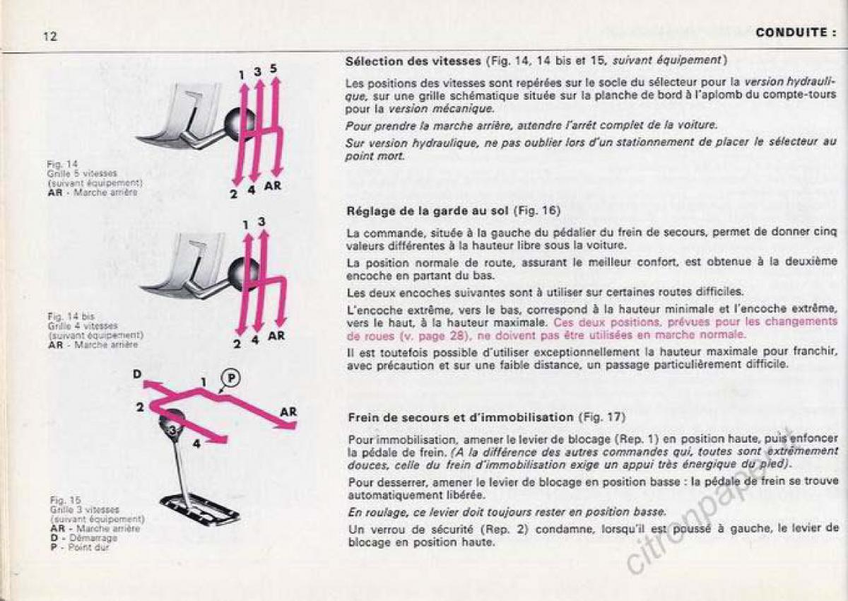 Citroen DS Berline manuel du proprietaire / page 14