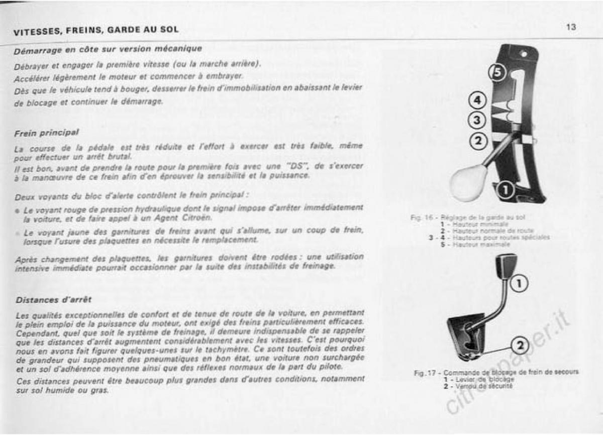 Citroen DS Berline manuel du proprietaire / page 15