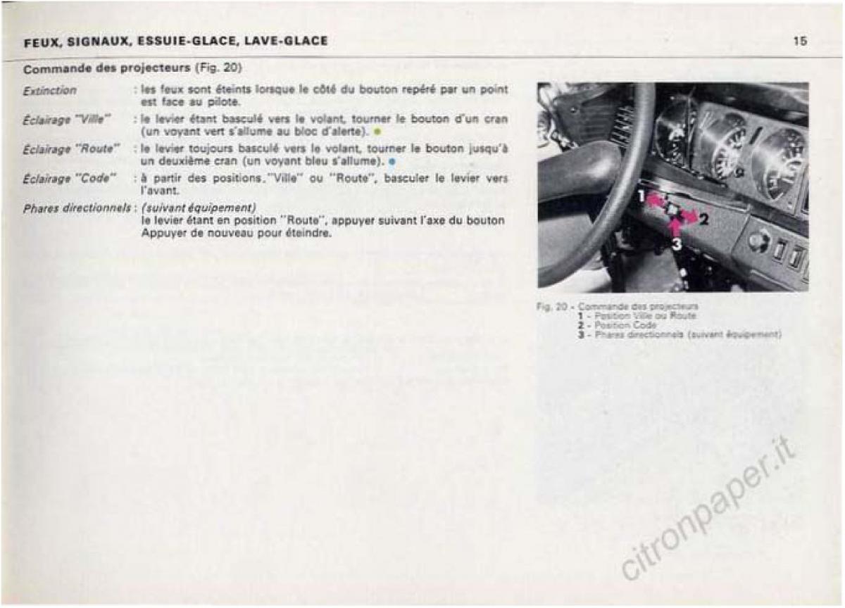 Citroen DS Berline manuel du proprietaire / page 17