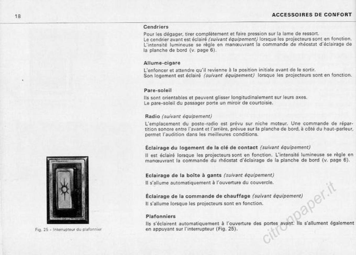 Citroen DS Berline manuel du proprietaire / page 20