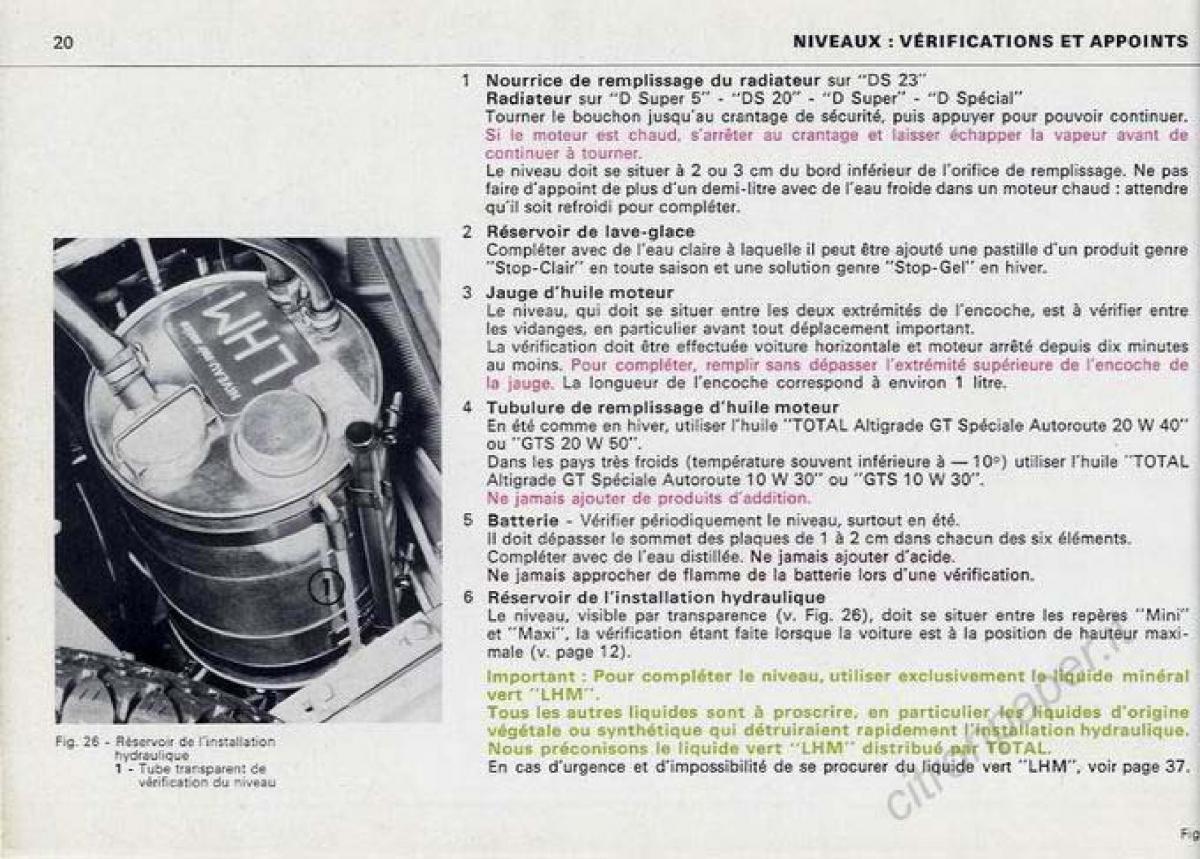 Citroen DS Berline manuel du proprietaire / page 22