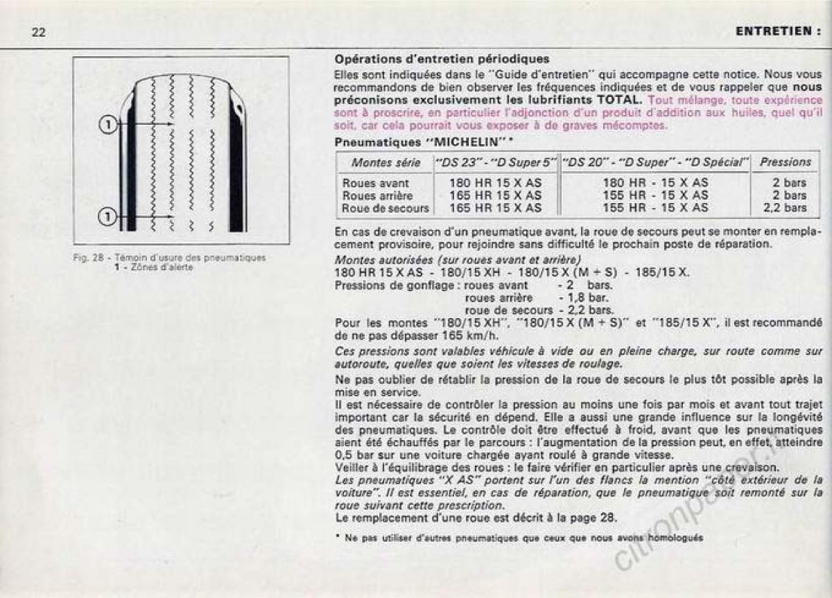 Citroen DS Berline manuel du proprietaire / page 24