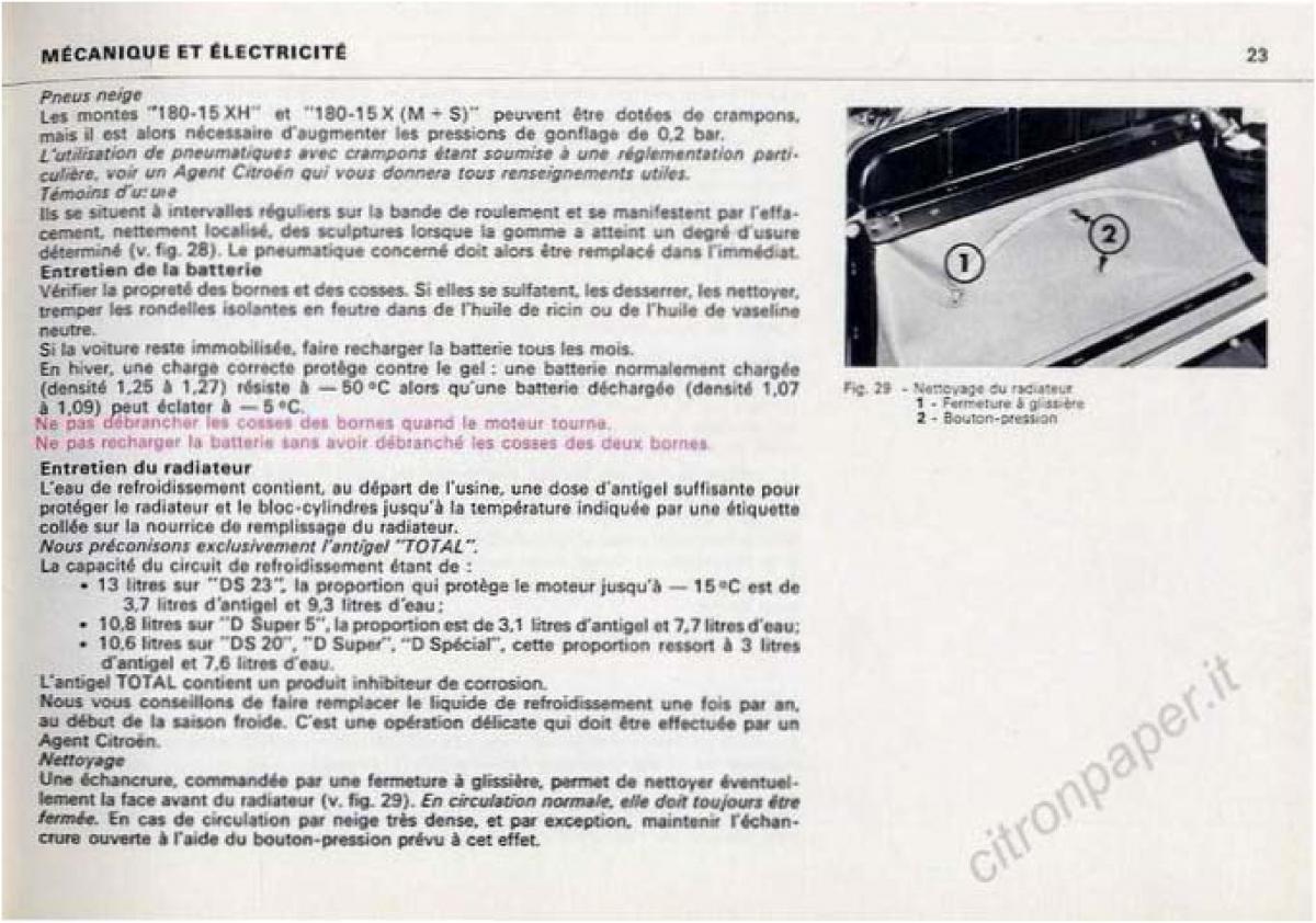 Citroen DS Berline manuel du proprietaire / page 25