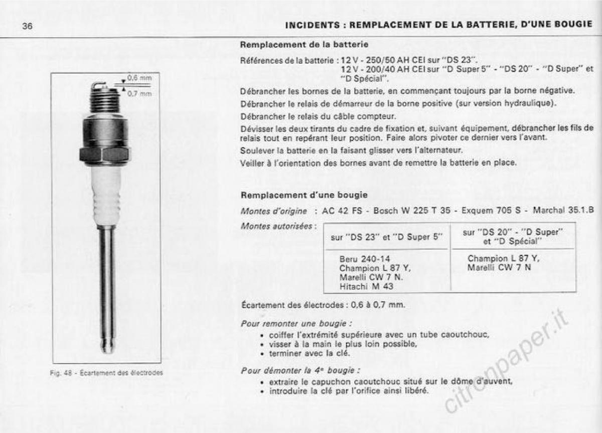 Citroen DS Berline manuel du proprietaire / page 38