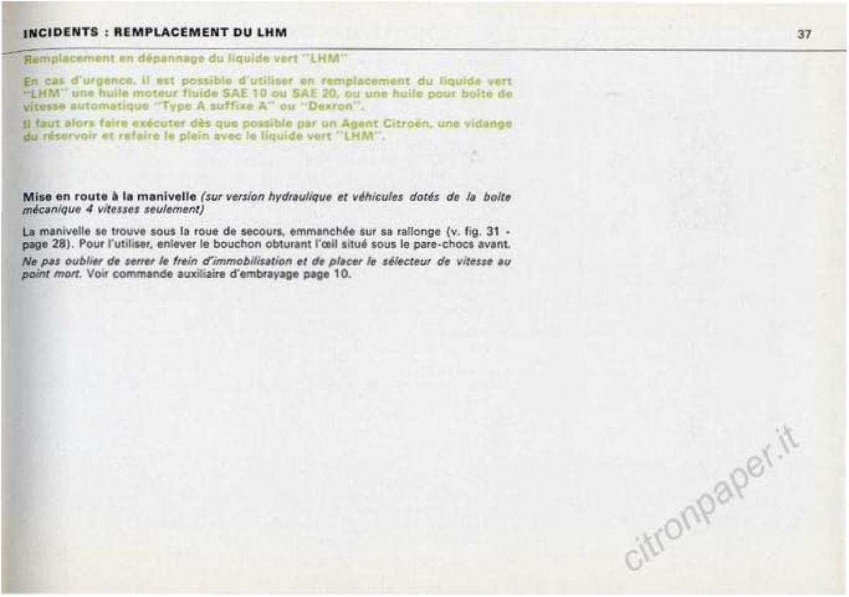 Citroen DS Berline manuel du proprietaire / page 39