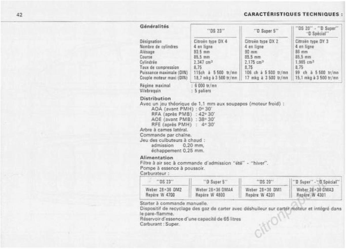 Citroen DS Berline manuel du proprietaire / page 44