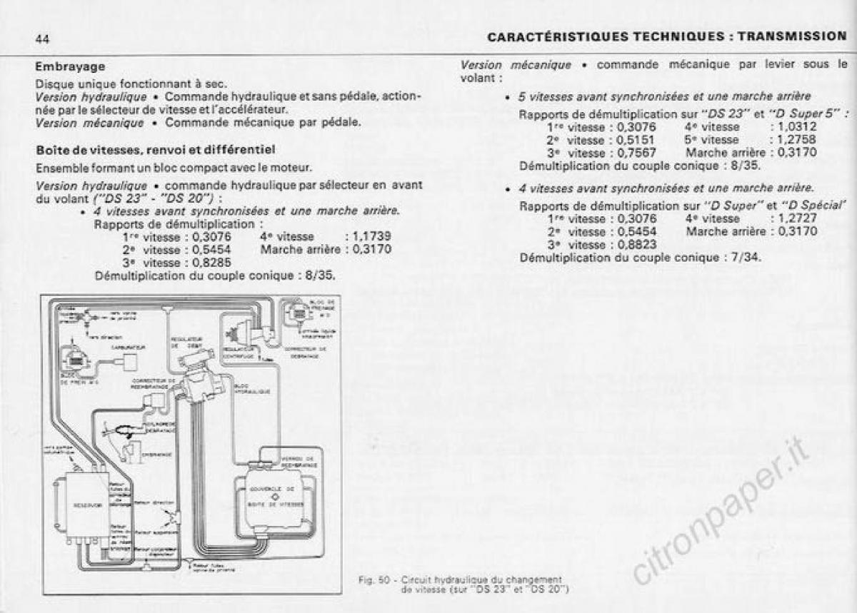 Citroen DS Berline manuel du proprietaire / page 46