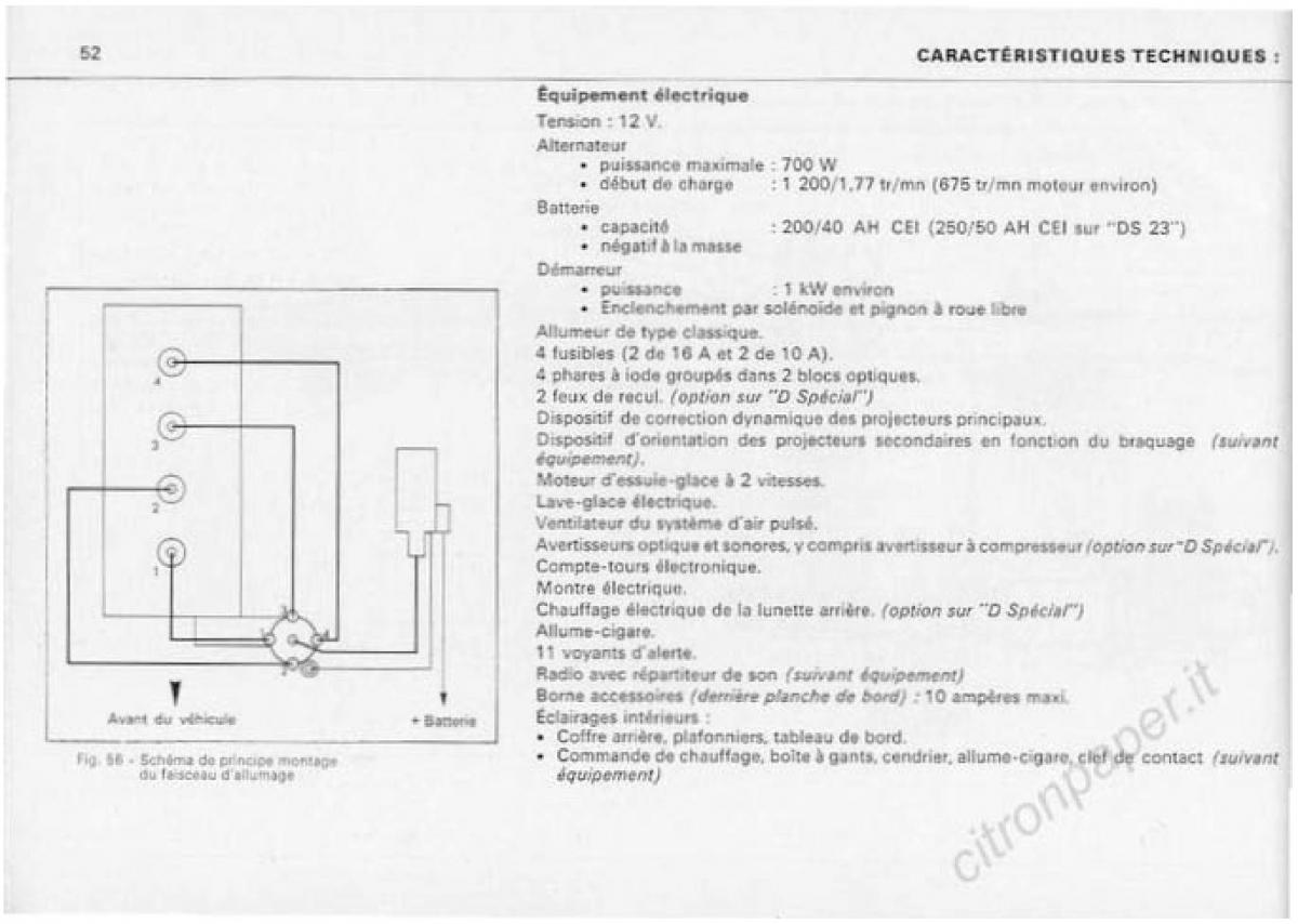Citroen DS Berline manuel du proprietaire / page 54