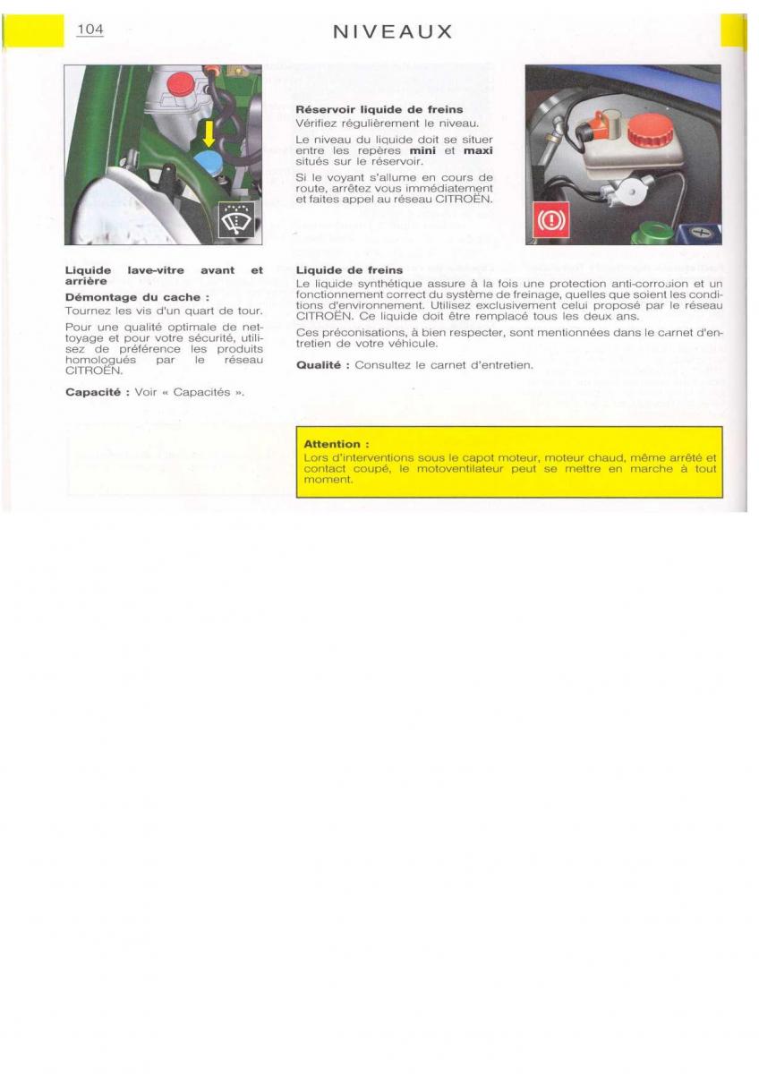 Citroen Xsara manuel du proprietaire / page 104