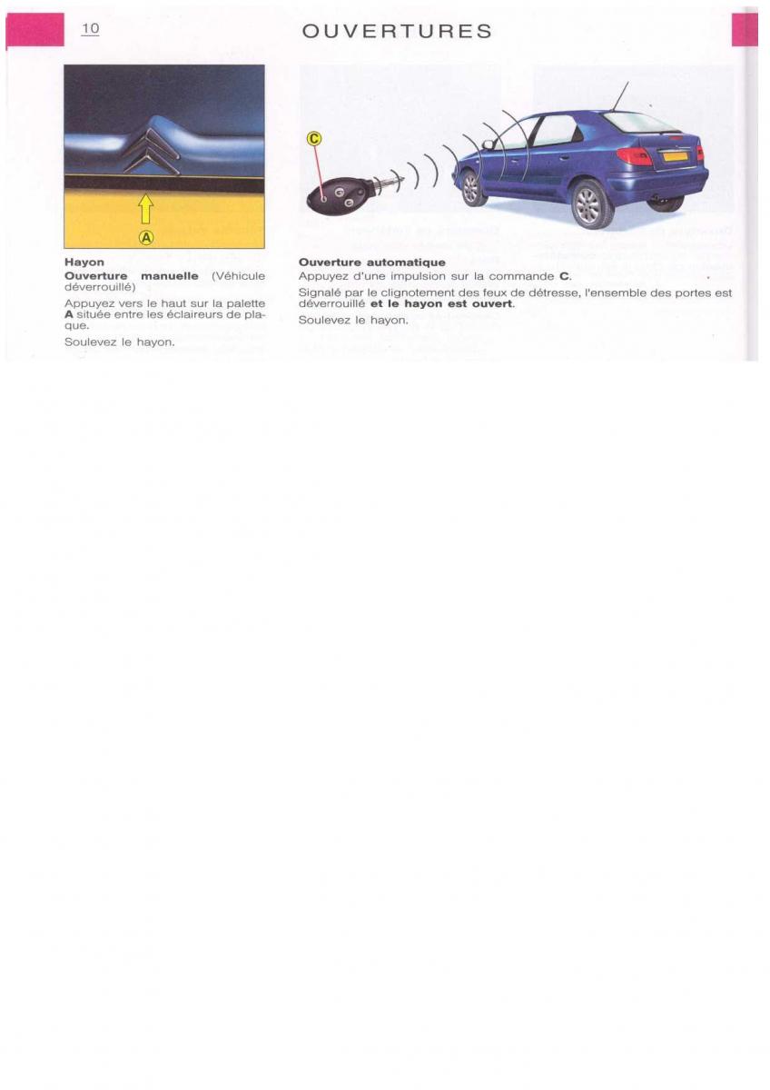 Citroen Xsara manuel du proprietaire / page 11