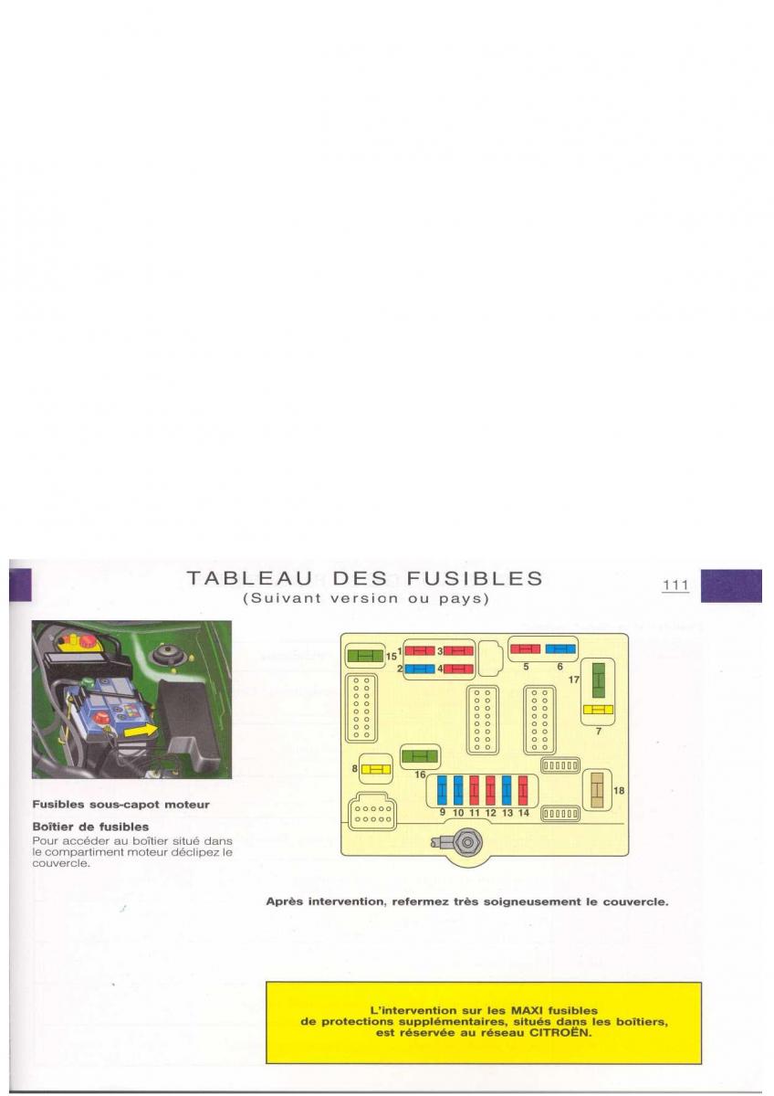Citroen Xsara manuel du proprietaire / page 110