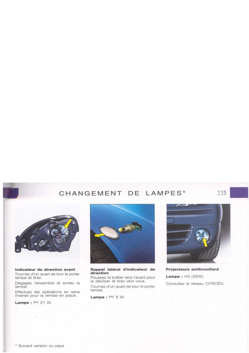 Citroen Xsara manuel du proprietaire / page 114