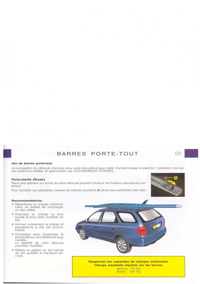 Citroen Xsara manuel du proprietaire / page 120