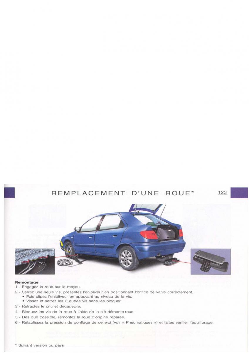 Citroen Xsara manuel du proprietaire / page 122