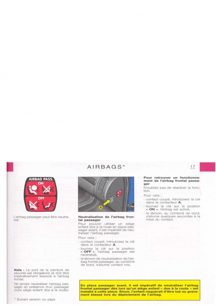 Citroen Xsara manuel du proprietaire / page 18