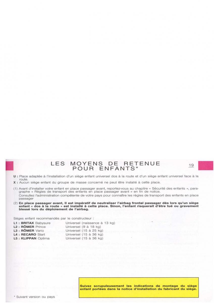 Citroen Xsara manuel du proprietaire / page 20