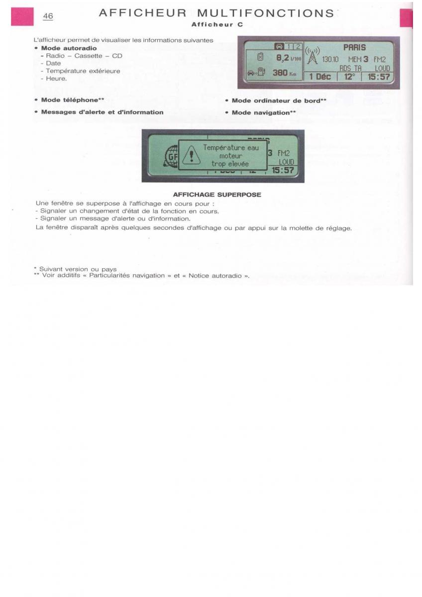 Citroen Xsara manuel du proprietaire / page 47