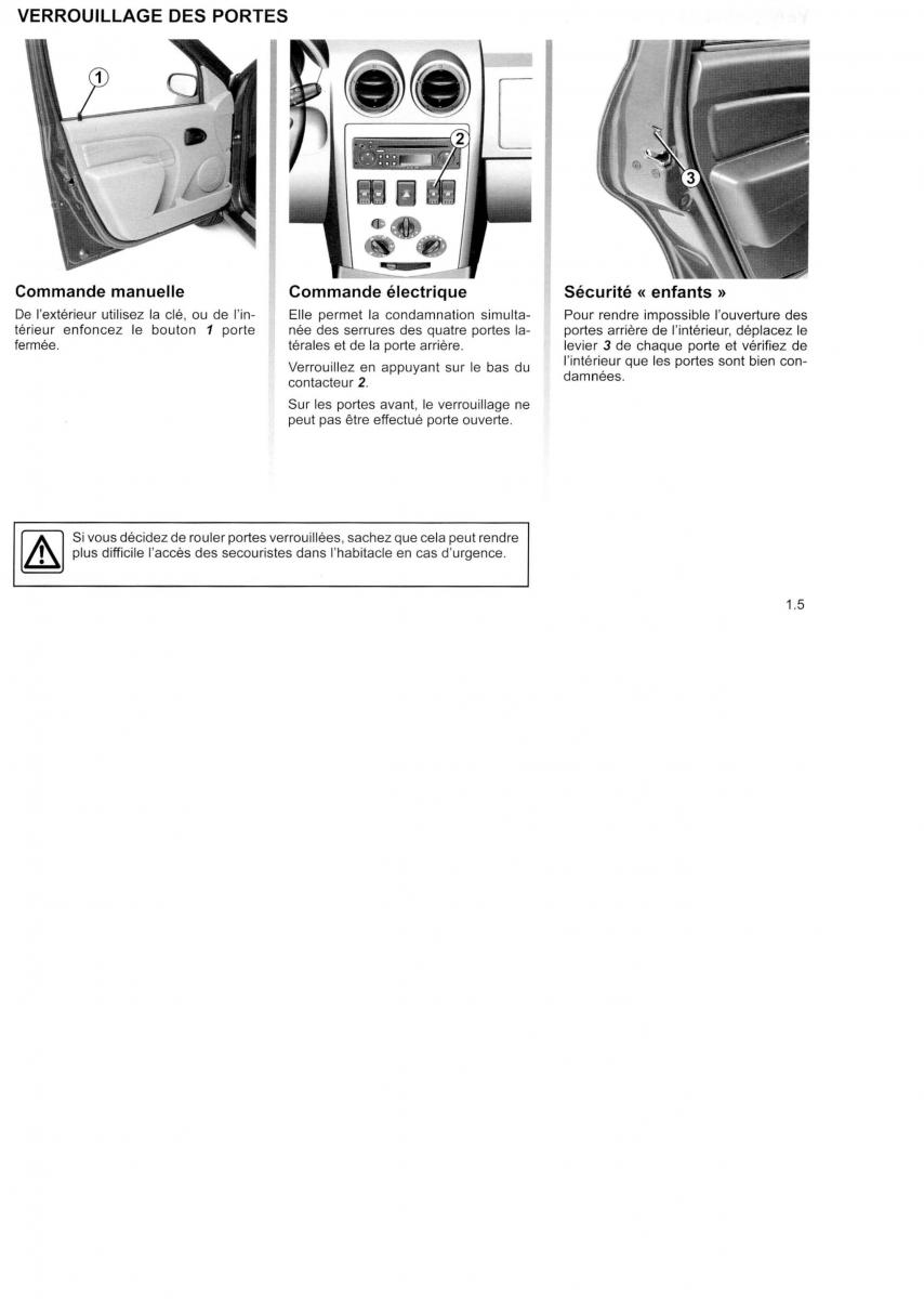 Dacia Logan I 1 MCV manuel du proprietaire / page 13