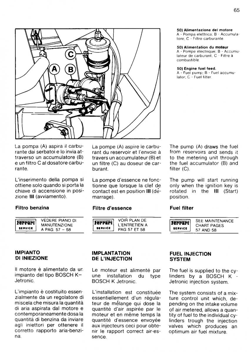 Ferrari Mondial Quattrovalvole manuel du proprietaire / page 64