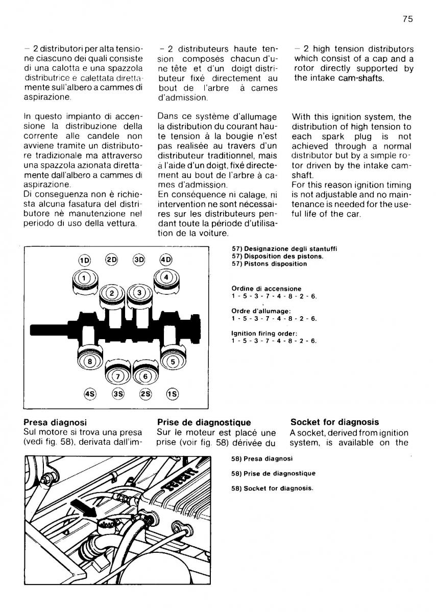 Ferrari Mondial Quattrovalvole manuel du proprietaire / page 74