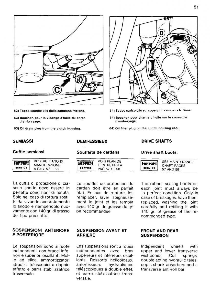 Ferrari Mondial Quattrovalvole manuel du proprietaire / page 80