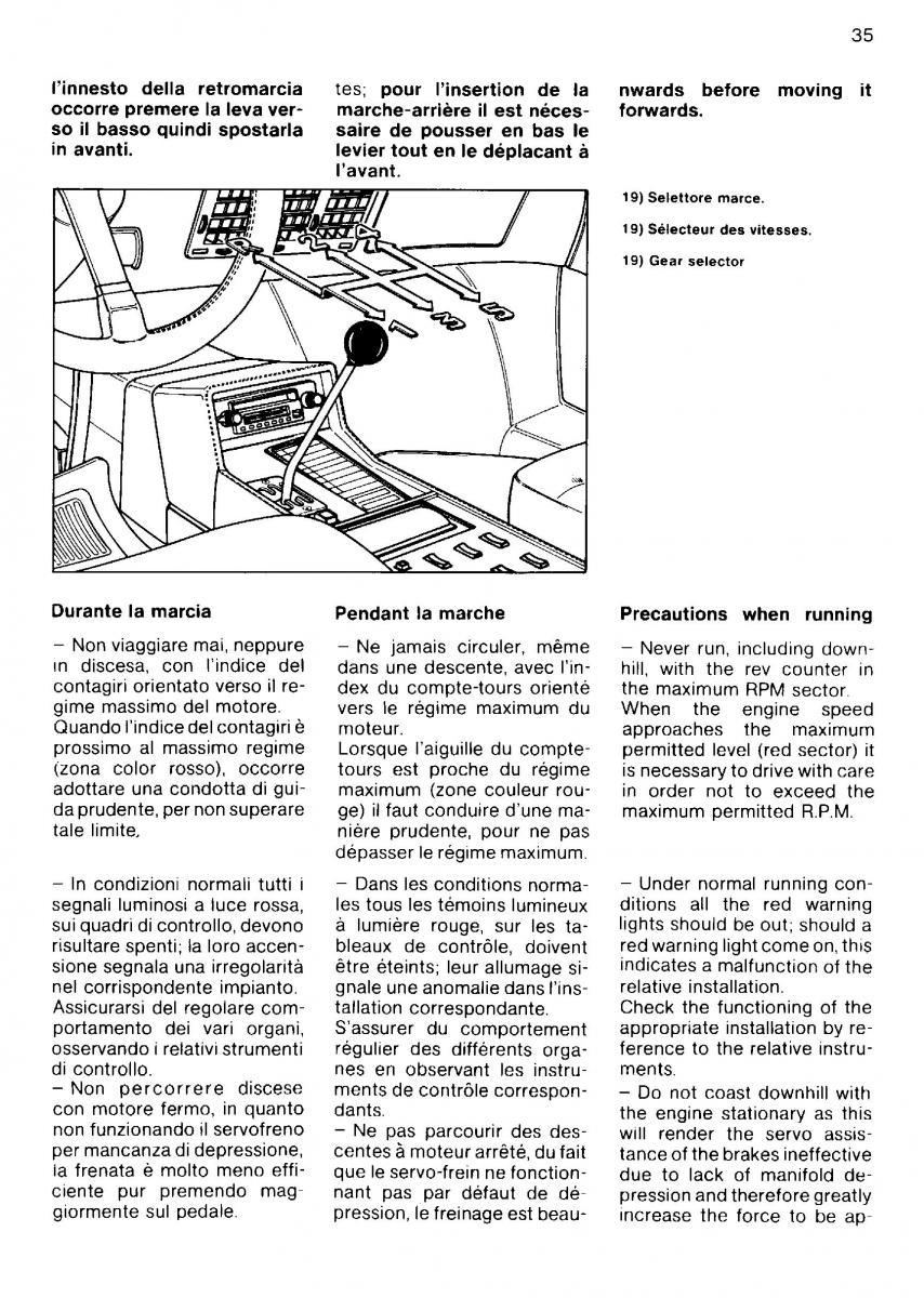 Ferrari Mondial Quattrovalvole manuel du proprietaire / page 35