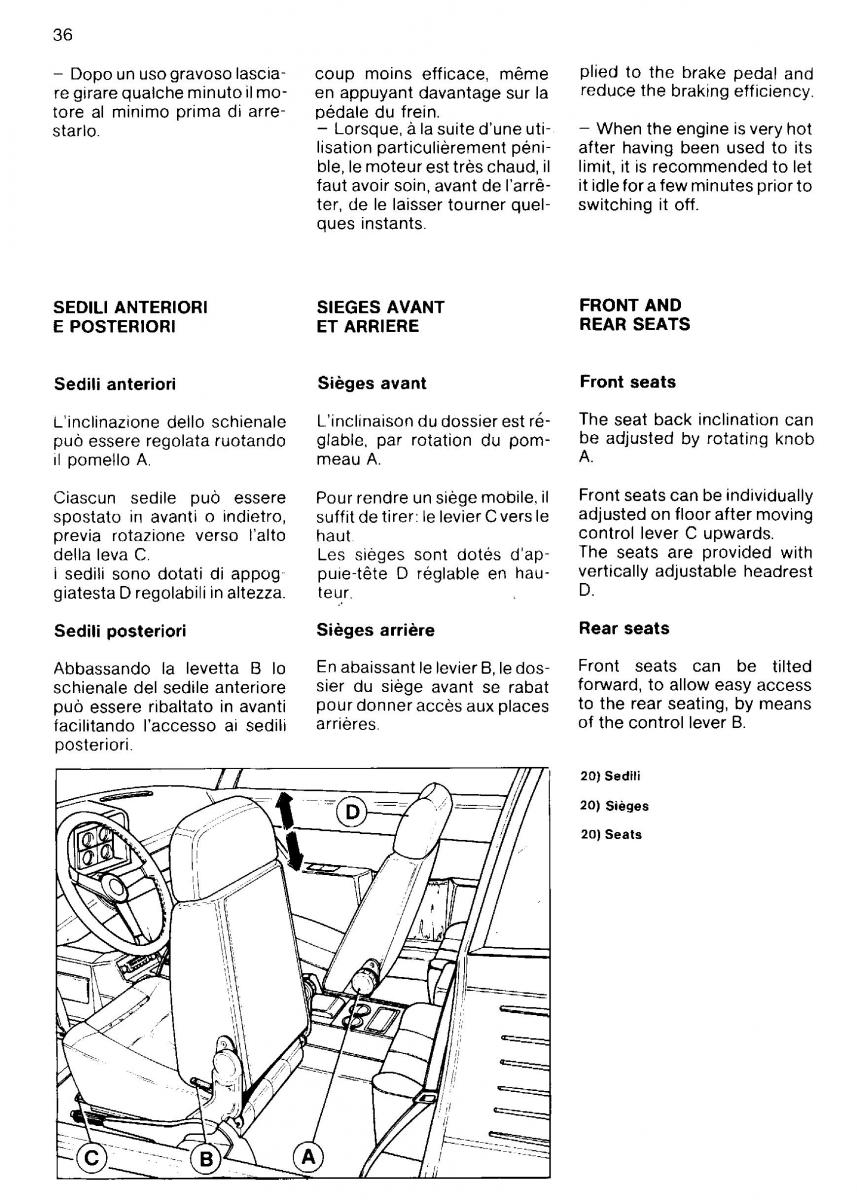 Ferrari Mondial Quattrovalvole manuel du proprietaire / page 36