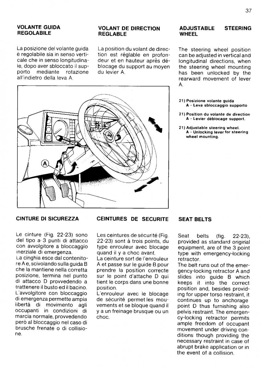 Ferrari Mondial Quattrovalvole manuel du proprietaire / page 37