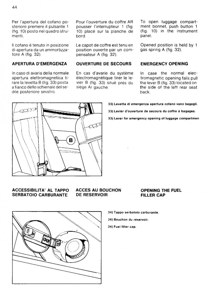 Ferrari Mondial Quattrovalvole manuel du proprietaire / page 44