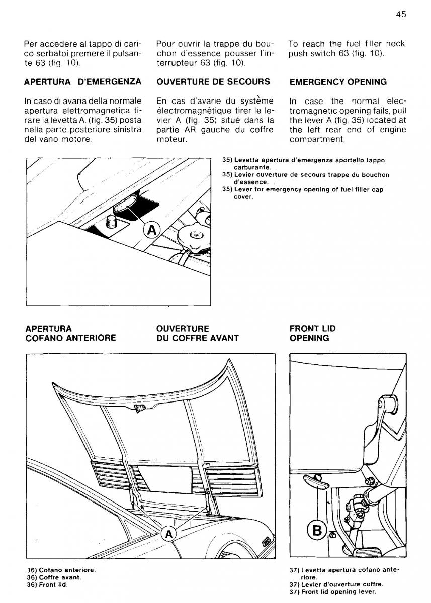 Ferrari Mondial Quattrovalvole manuel du proprietaire / page 45